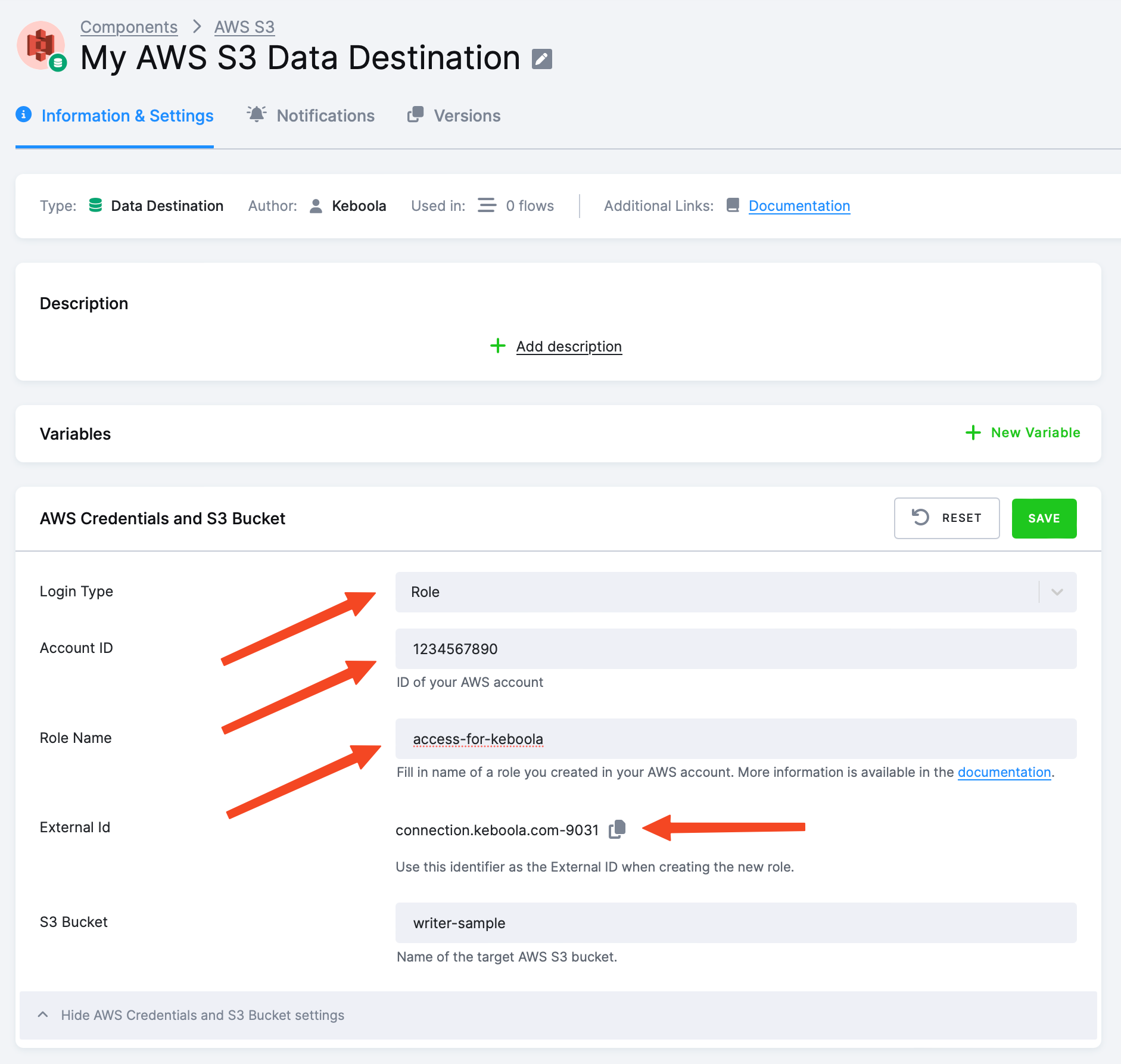 Screenshot - AWS Credentials