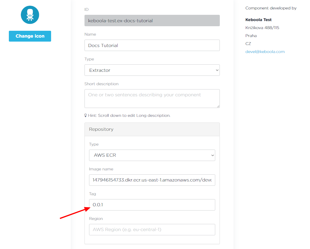 Screenshot -- Component Deployed